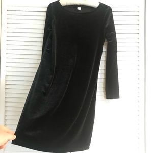 LAST CHANCE Velvet Body Con Black Dress 90s Inspired